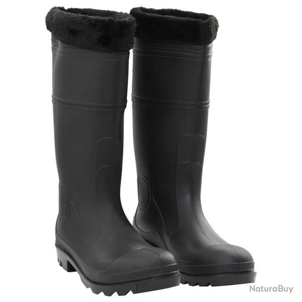 Bottes de pluie avec chaussettes amovibles noir taille 45 PVC
