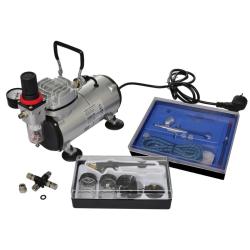 Kit de compresseur d'a&eacute;rographe avec 2 pistolets