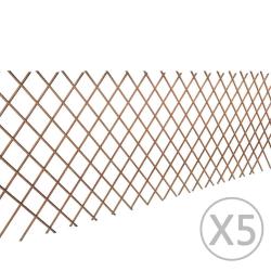 Cl&ocirc;ture en treillis de saule 5 pcs 180x90 cm