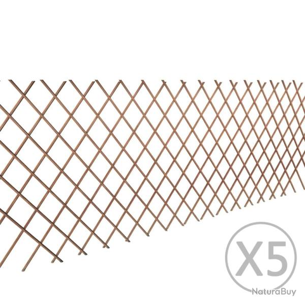 Cl�ture en treillis de saule 5 pcs 180x90 cm