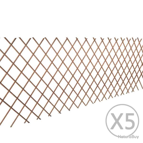 Cl�ture en treillis de saule 5 pcs 180x90 cm