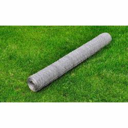Grillage pour voli&egrave;re Acier galvanis&eacute; 25 x 0,75 m Argent&eacute;