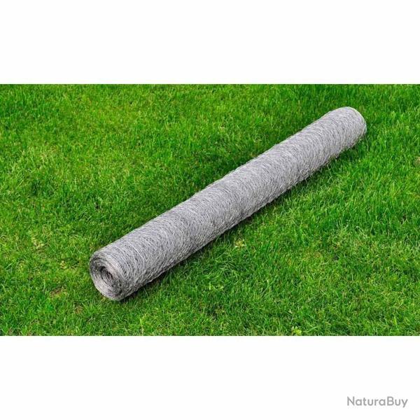 Grillage pour voli�re Acier galvanis� 25 x 0,75 m Argent�