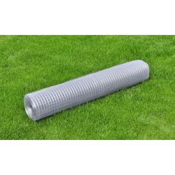 Grillage pour voli&egrave;re acier galvanis&eacute; 25x1 m argent&eacute;