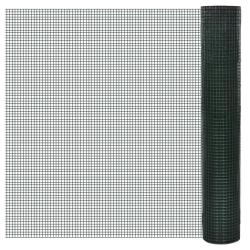 Grillage acier galvanis&eacute; et rev&ecirc;tement en PVC 10x1 m vert