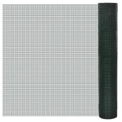 Grillage Acier galvanis&eacute; et rev&ecirc;tement en PVC 25 x 1 m Vert