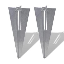 Piquets de poteau de cl&ocirc;ture 2 pcs acier