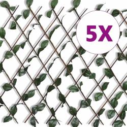 Cl&ocirc;ture en treillis de saule 5 pcs 180x90 cm