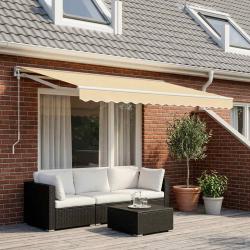 Tissu de remplacement pour auvent en polyester cr&egrave;me, pour la terrasse, 400 &times; 300 cm