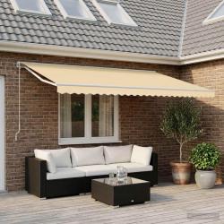 Tissu de remplacement pour auvent en polyester cr&egrave;me, pour la terrasse, 600 &times; 300 cm