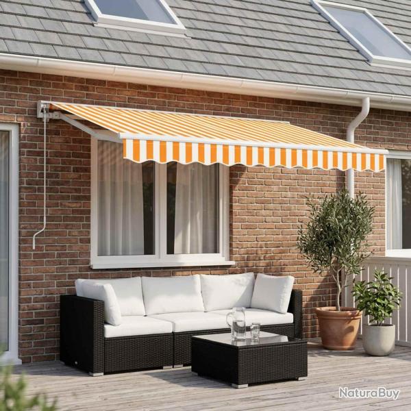 Tissu de remplacement pour auvent, jaune et blanc, 300 � 250 cm