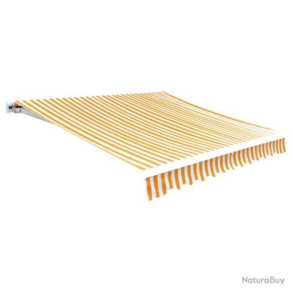 Tissu d'auvent Jaune tournesol/blanc 6 x 3 m (cadre non inclus)