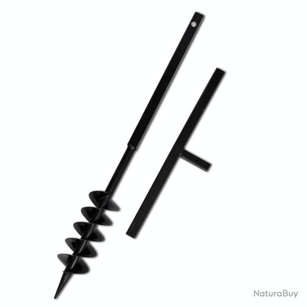 Tari�re de sol avec m�che de tari�re spirales 100 mm Acier Noir