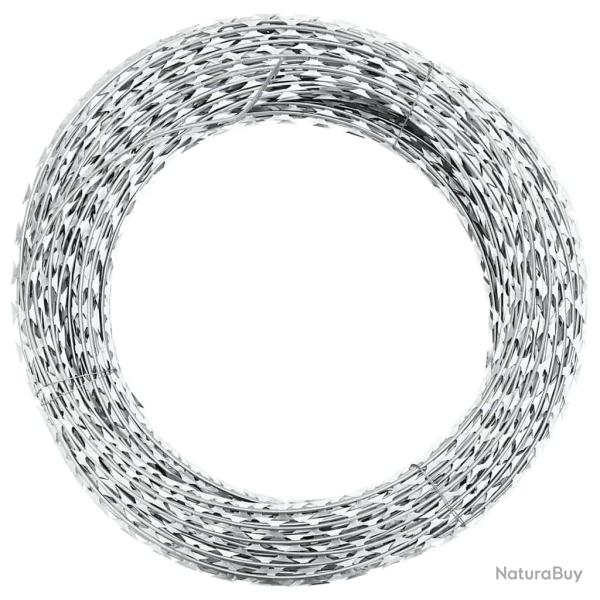 Fil de fer barbel� rouleau h�lico�dal acier galvanis� 60 m