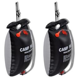 Douche solaire de camping et voyage 20 L 2 pcs