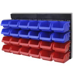 &Eacute;tag&egrave;re &agrave; outils de garage murale 2 pcs Bleu et rouge