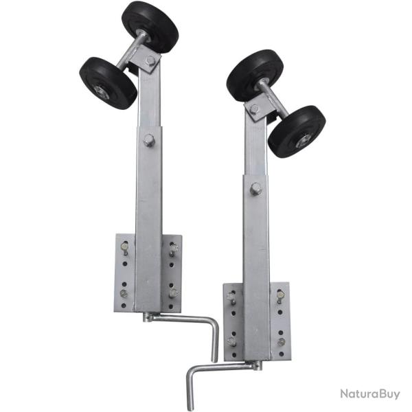 Support � double rouleau pour remorque de bateau 2 pcs 59-84 cm