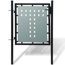 Portail de cl&ocirc;ture noir &agrave; une porte 100x75 cm