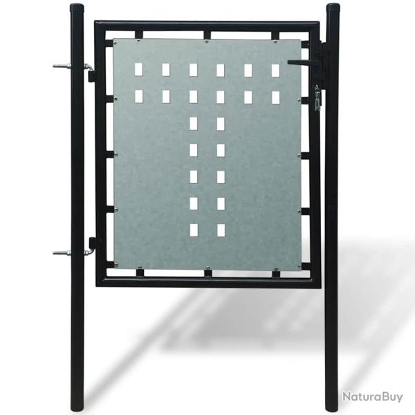Portail de cl�ture noir � une porte 100x75 cm