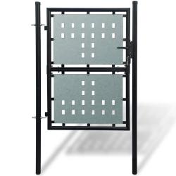 Portail de cl&ocirc;ture noir &agrave; une porte 100x150 cm