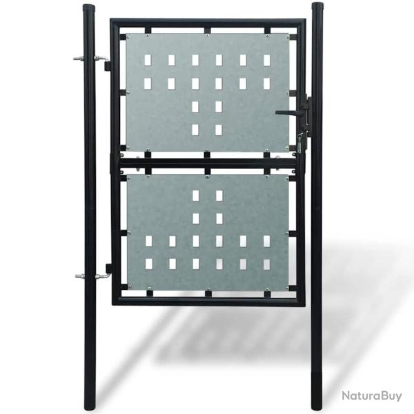 Portail de cl�ture noir � une porte 100x150 cm