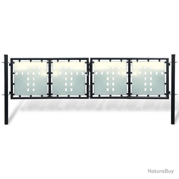 Portail de cl�ture noir � une porte 300x75 cm