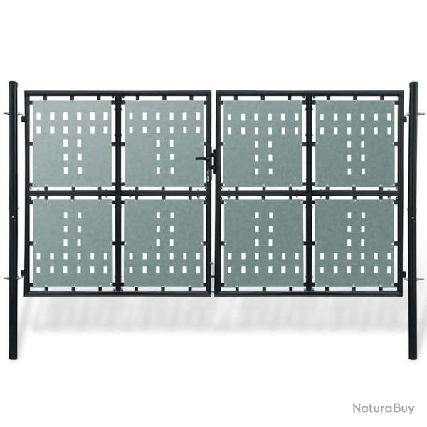 Portail de cl�ture noir � une porte 300x150 cm
