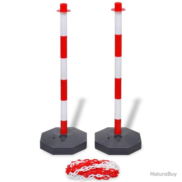 Ensemble de poteaux de balisage � cha�ne 10 m Plastique