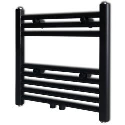 S&egrave;che-serviettes eau chaude &agrave; rails droits noir 480 x 480 mm