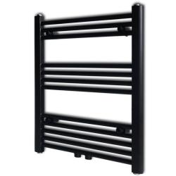 S&egrave;che-serviettes eau chaude &agrave; rails droits noir 600x764 mm