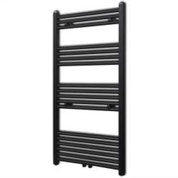 S&egrave;che-serviettes eau chaude &agrave; rails droits noir 600x1160 mm