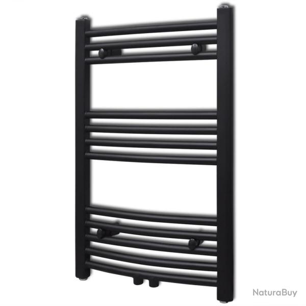 S�che-serviettes eau chaude � rails incurv�s noir 500 x 764 mm