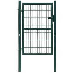 Portail de cl&ocirc;ture en acier 100x200 cm vert
