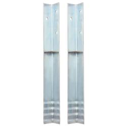 Piquet de sol en forme de L 2 pcs Acier galvanis&eacute; 5 x 5 x 50 cm