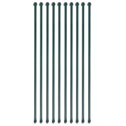 Poteau de  10 pcs 1 m M&eacute;tal Vert