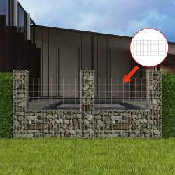 Panier de gabion en forme de U Acier galvanis&eacute; 240x20x100 cm