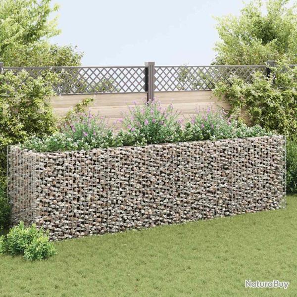 Lit sur�lev� � gabion Acier 360x90x100 cm