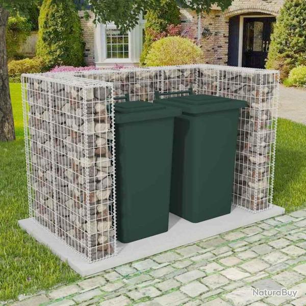 Cadre � gabion de poubelle double Acier 180 x 100 x 120 cm