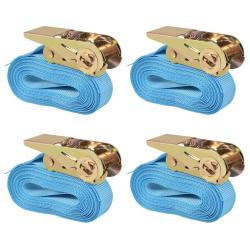 Sangle d'arrimage 4 pcs 0,8 tonne 6 m x 25 mm Bleu