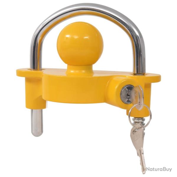 Verrou de remorque et 2 cl�s Acier et alliage d'aluminium Jaune