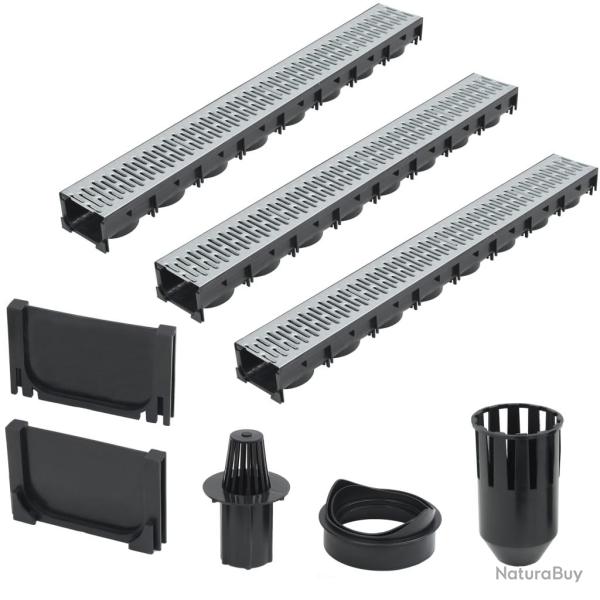 Caniveau de drainage 3 pcs Acier galvanis� 3 m