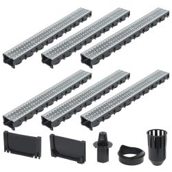 Caniveaux de drainage 6 pcs Acier galvanis&eacute; 6 m