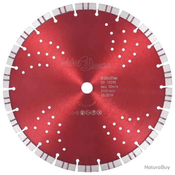 Disque de coupe diamant� avec turbo et trous Acier 300 mm