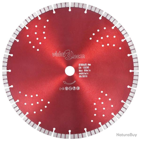 Disque de coupe diamant� avec turbo et trous Acier 350 mm