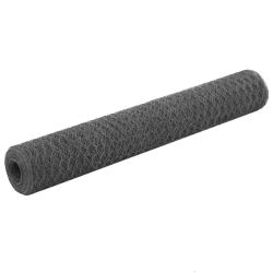 Grillage Acier et rev&ecirc;tement en PVC 25 x 1 m Gris