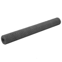 Grillage Acier avec rev&ecirc;tement en PVC 25x1,2 m Gris