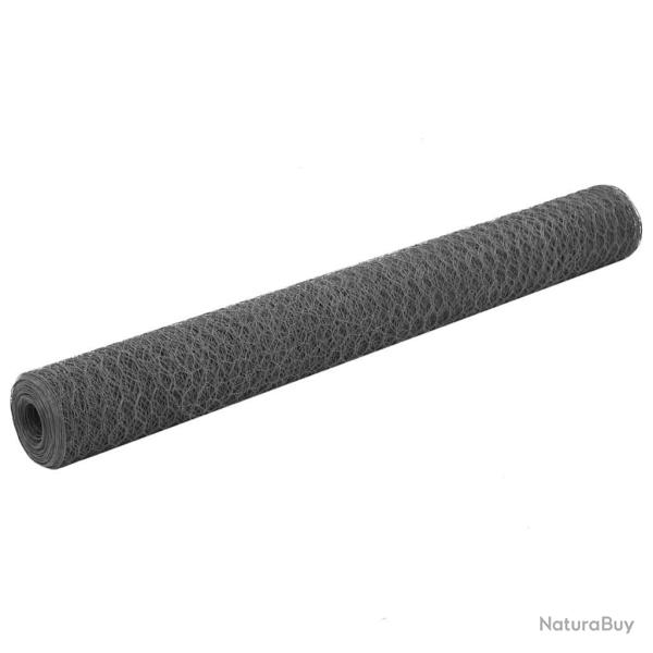 Grillage Acier avec rev�tement en PVC 25x1,2 m Gris