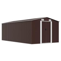 Abri de  257x489x181 cm M&eacute;tal Marron