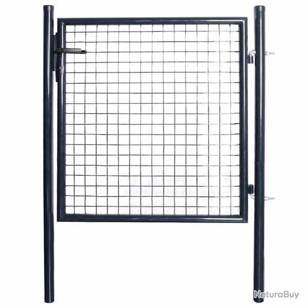 Portail de  grillag� en acier galvanis� 100x100 cm gris