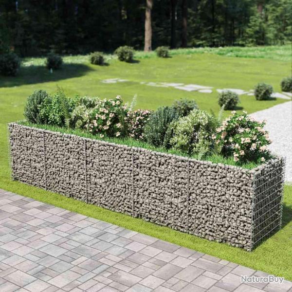 Lit sur�lev� � gabion Acier galvanis� 450x90x100 cm